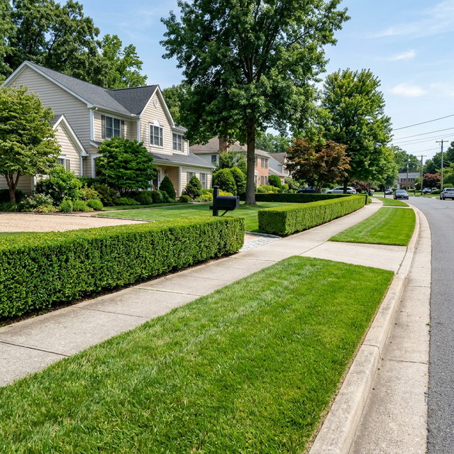 Hedge held to a consistent maintained height along a White Rock frontage